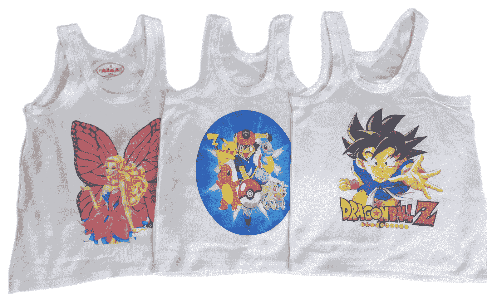 48rb_Singlet putih karakter M,L,XL (M 48, L 53, XL 56)